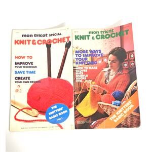 Mon Tricot Knit & Crochet: The Knitters' Basic Book" Volumes 1 and 2 1970s